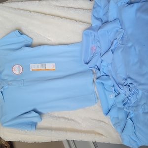5 blue uniform shirts